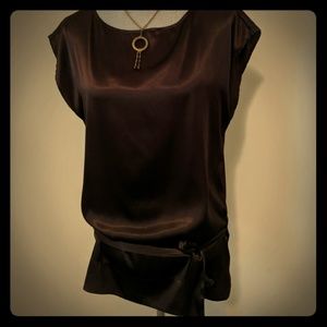 NY & Co Brown Satin Look Top